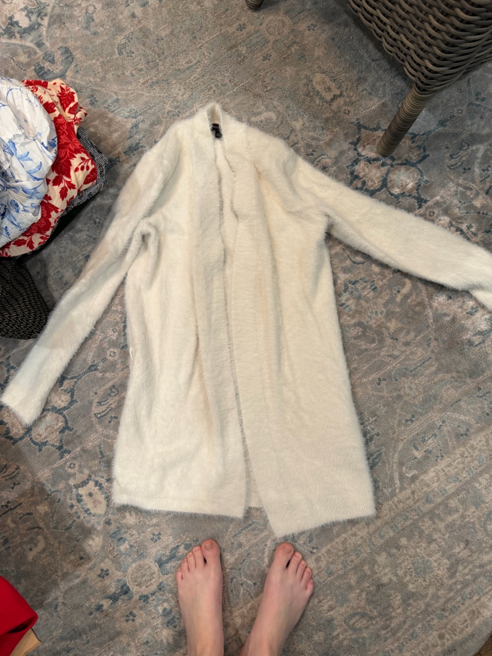 Banana Republic Cream Fuzzy Knit Sweater